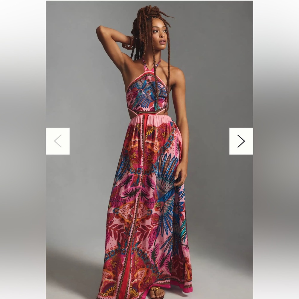 Farm Rio Macaw Scarf Maxi Dress